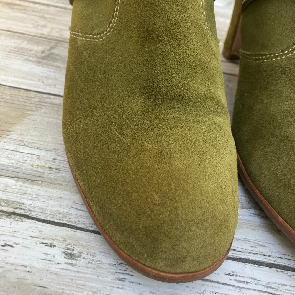 Olive Green Heeled Boots - Picture 4 of 13